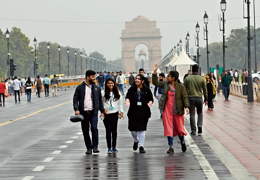 Rain lashed the national capital