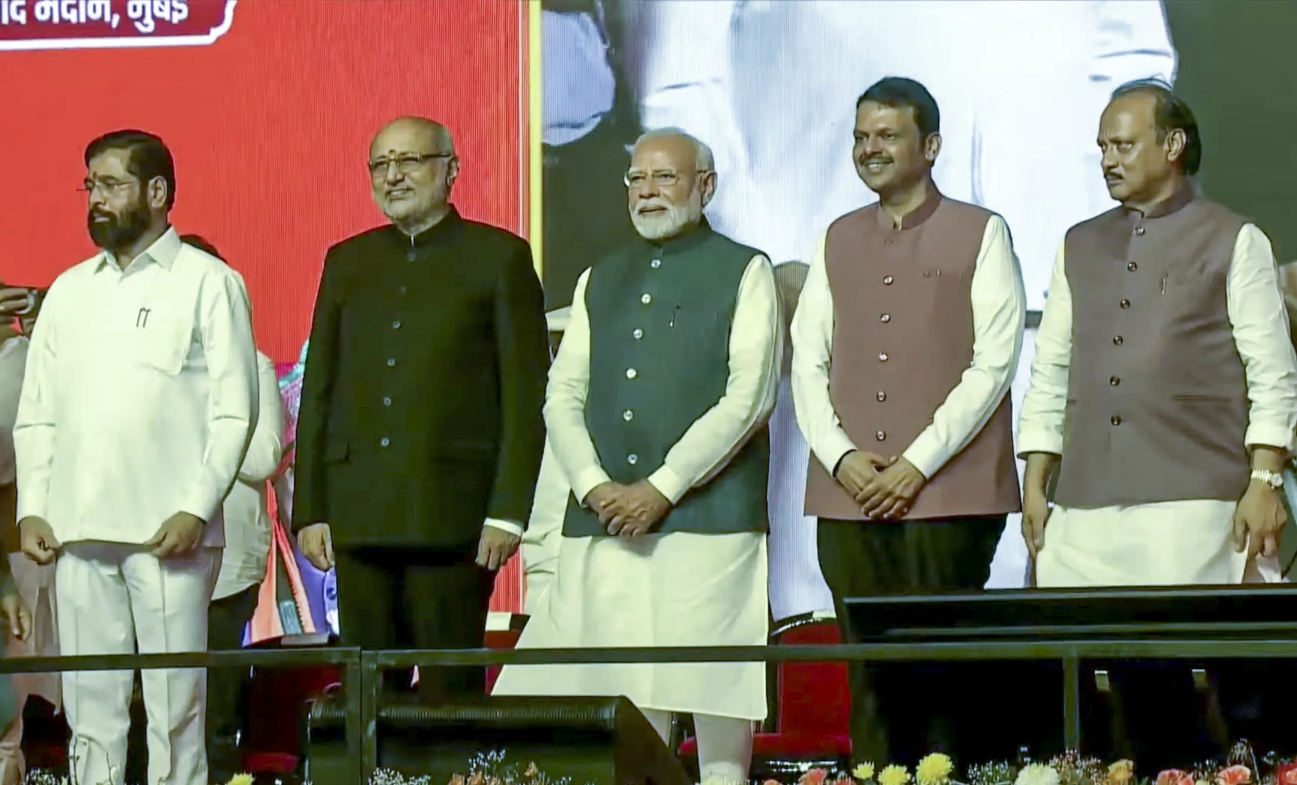 Maharashtra Government – Video: Fadnavis sworn in as Maharashtra Chief Minister, Shinde and Pawar as Deputy Chief Ministers