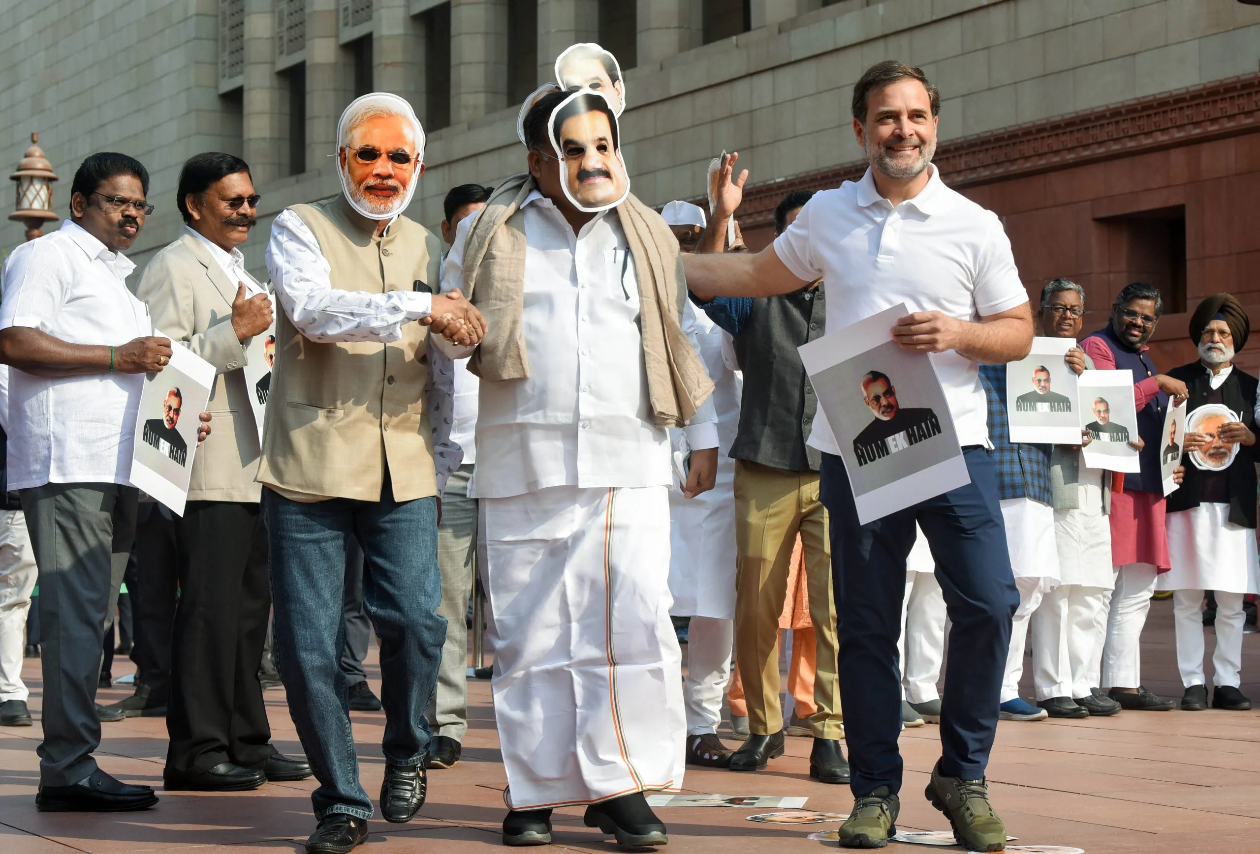 Rivals play Adani and Modi in funny ‘skit’, pictures