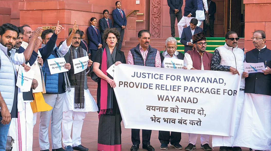 Priyanka asked for a relief package for Wayanad