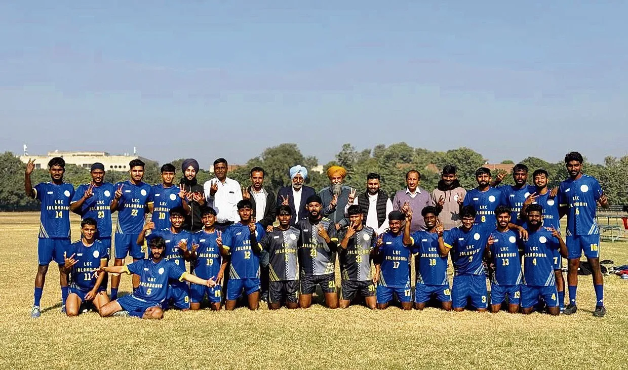Khalsa College won the football championship trophy