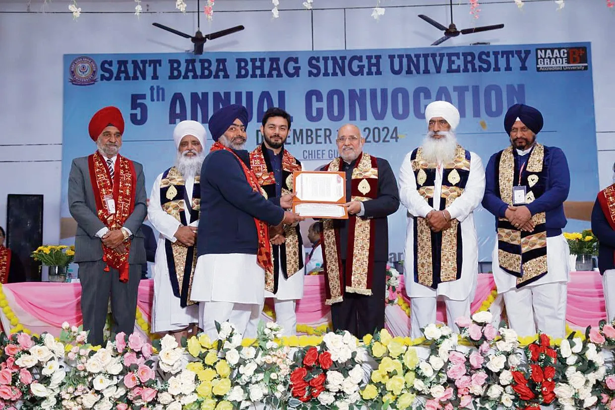 Degree distribution ceremony at Sant Baba Bhag Singh University Khayala