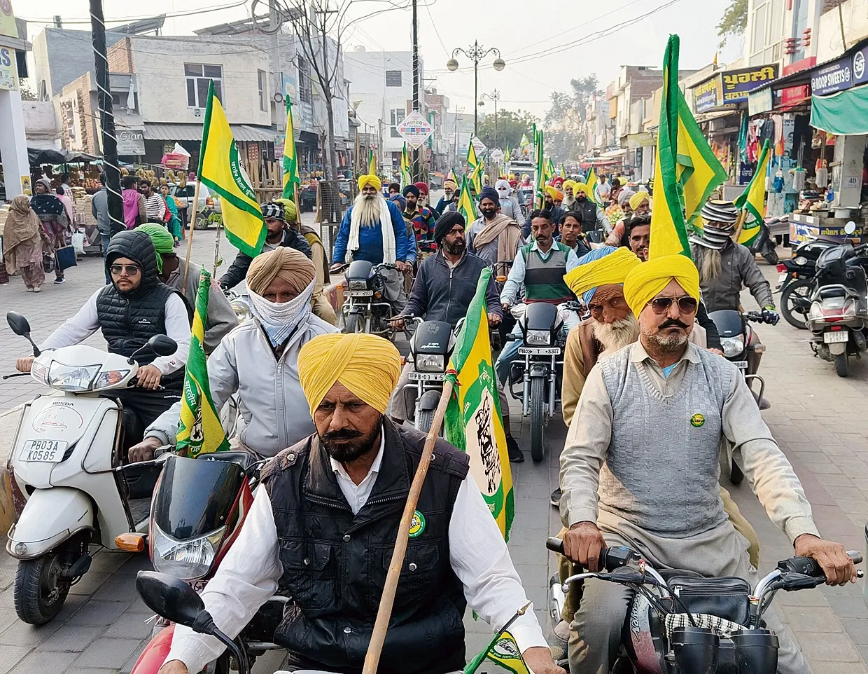 Motorcycle march against oppression of farmers and new agricultural bill