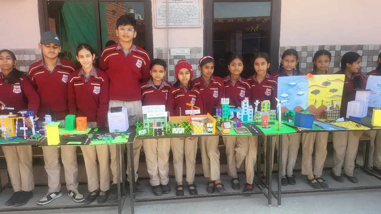 Students display environment-friendly models on Energy Conservation Day