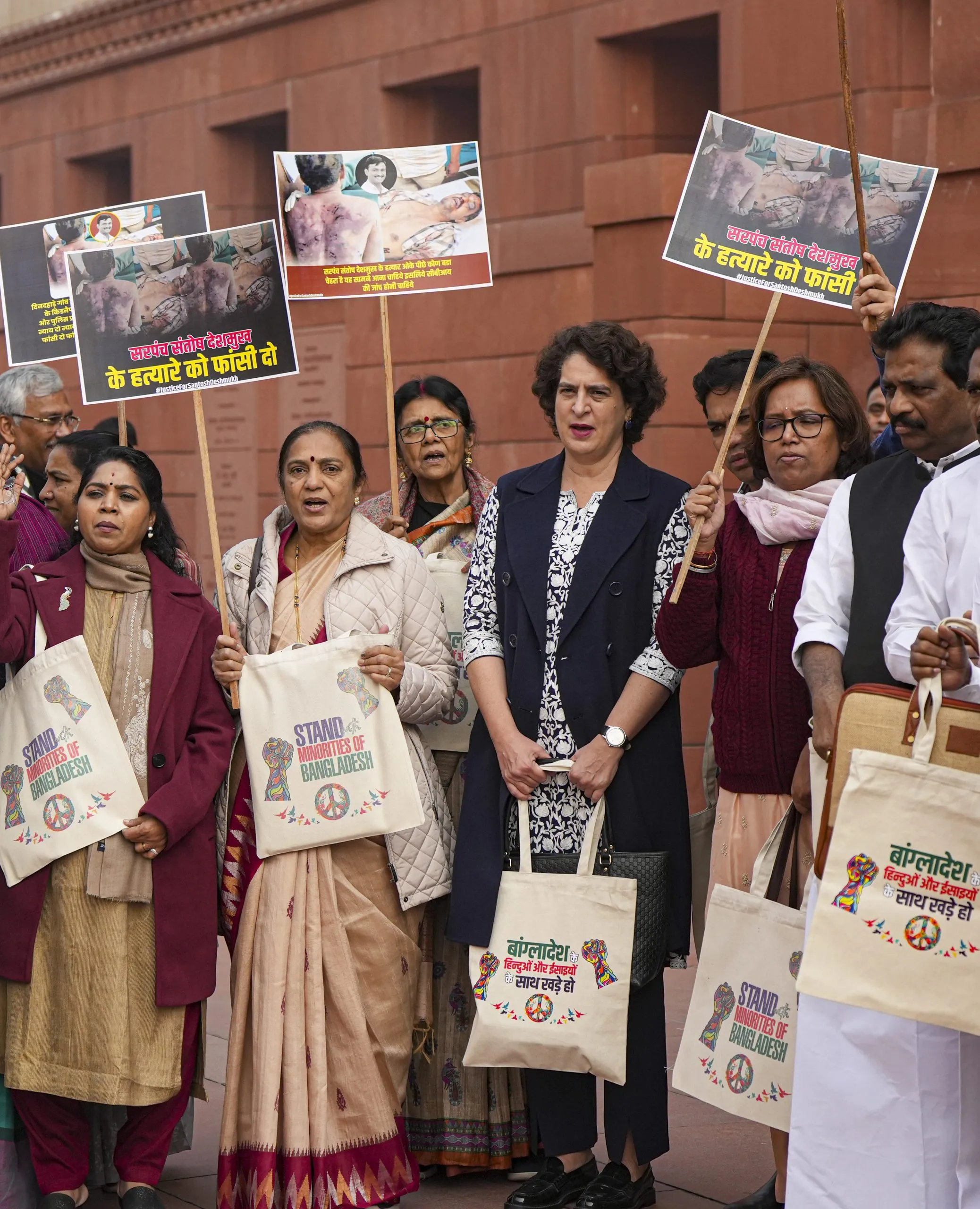 Bangladesh bag: After the Palestinian tag controversy, Priyanka brought a ‘Bangladesh’ bag in Parliament
