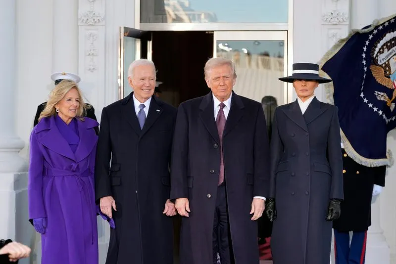 Donald Trump’s swearing-in ceremony begins, Biden welcomes the Trump couple to the White House